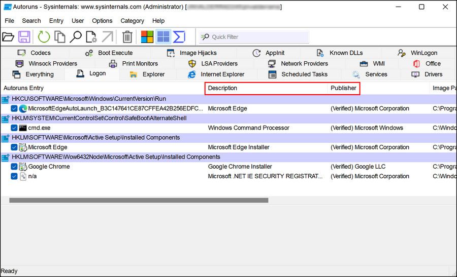 Описание и издатель автозапуска
