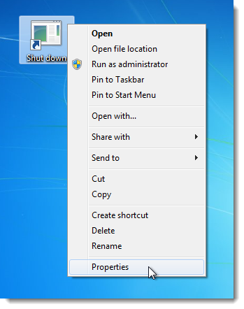 Открытие свойств ярлыка