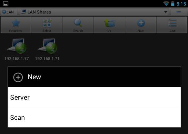 Поиск компьютеров в локальной сети через ES File Explorer