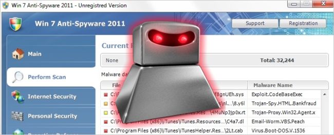 Удаление Win 7 Anti-Spyware 2011 — руководство