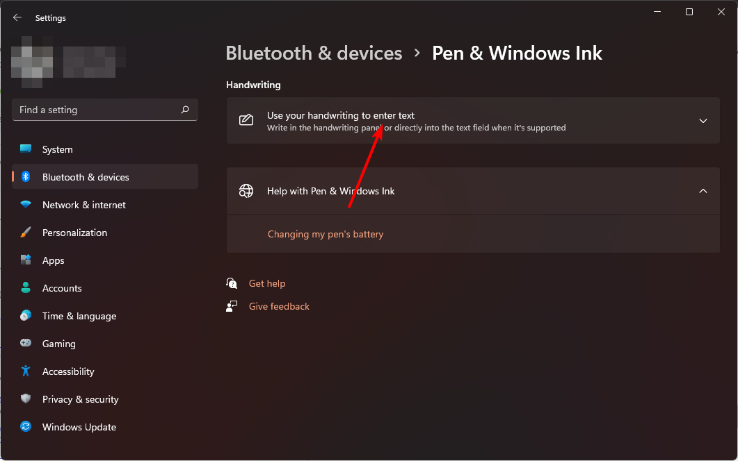 Опция использования рукописи для ввода
