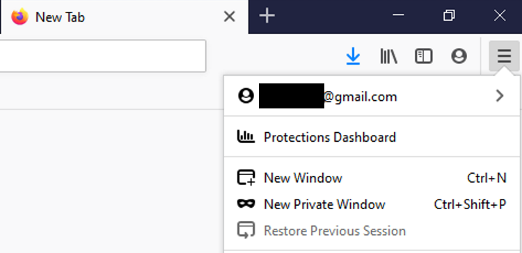 Восстановление предыдущей сессии в Firefox через меню