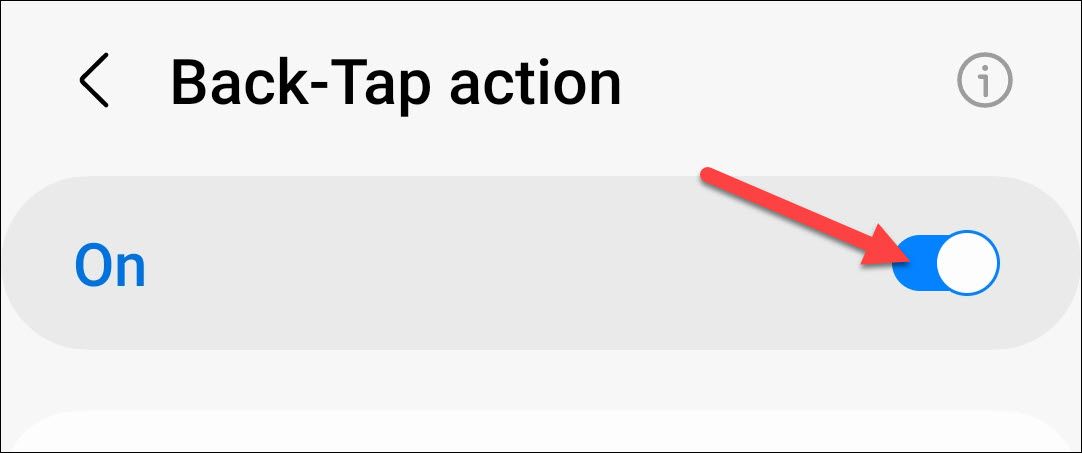 Включите модуль Back-Tap Action.