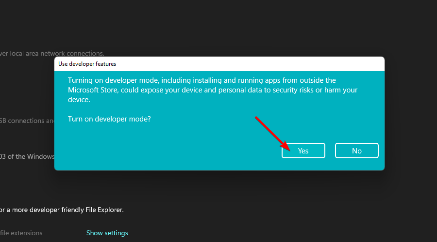 turn on developer mode