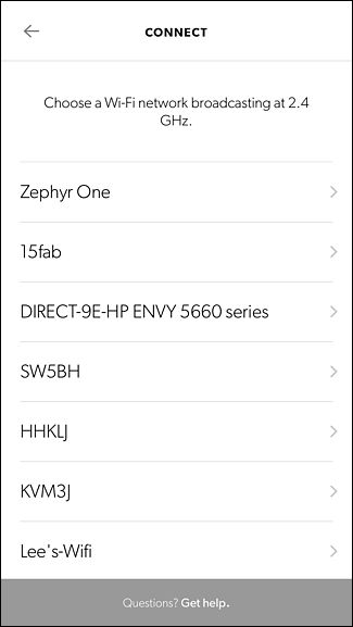 Выбор Wi-Fi сети — обязательно 2.4 GHz