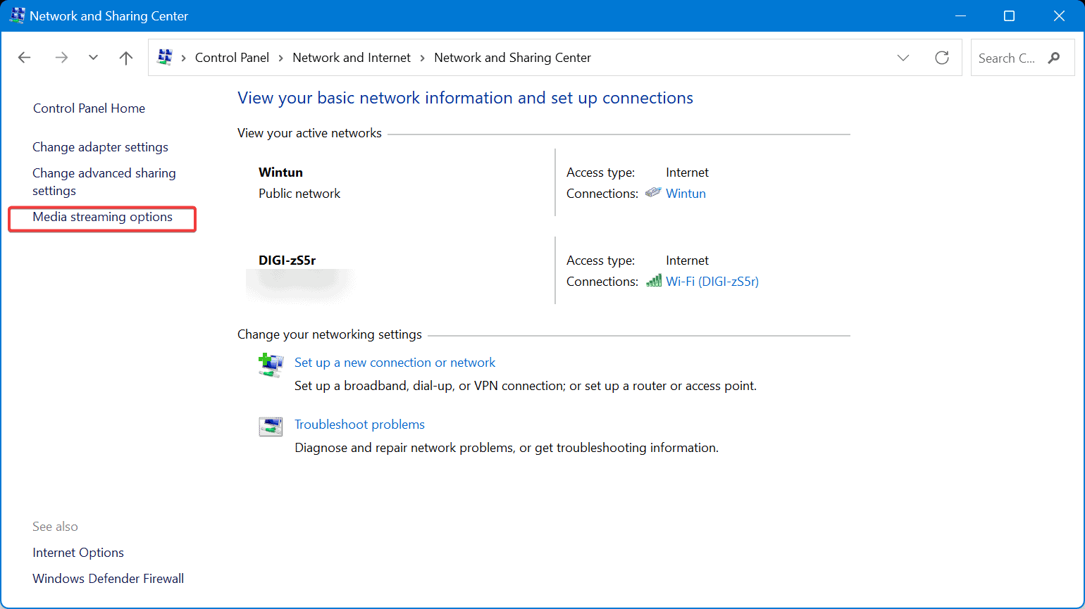 Параметры потоковой передачи мультимедиа