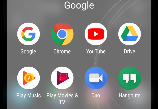 Typical select of Google apps on Android