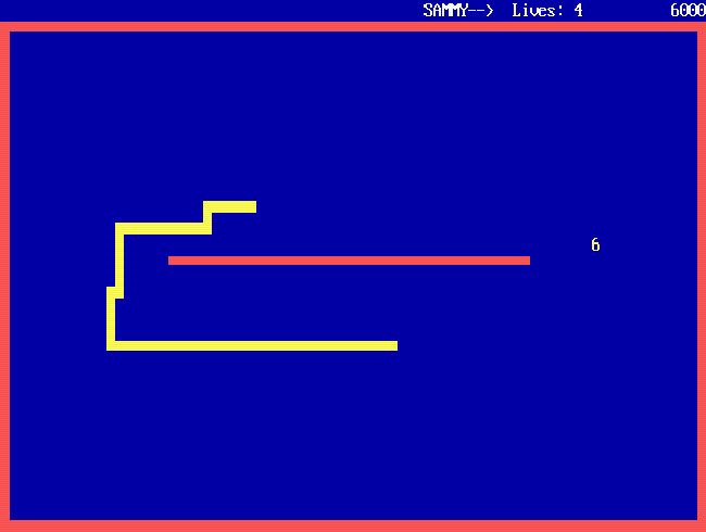 Скриншот Microsoft Nibbles — другой пример из комплекта QBasic