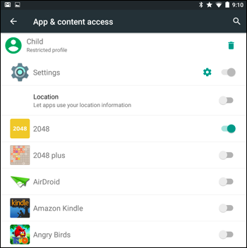 Экран управления пользователями в Android, создание ограничённого профиля
