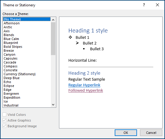 2 Theme or Stationery