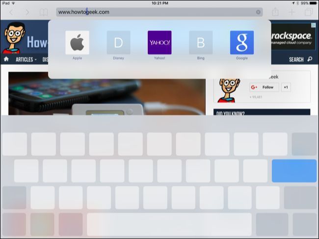 Использование экранной клавиатуры как трекпада для точного позиционирования курсора