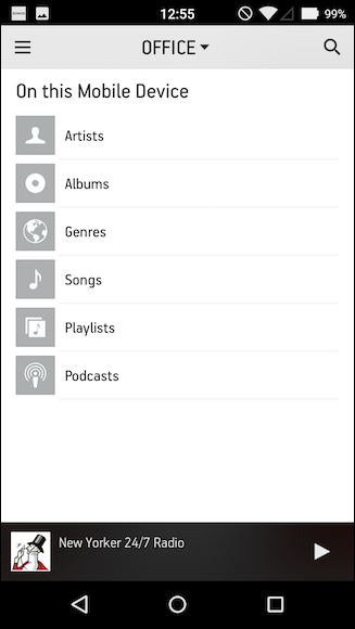 Список подкастов на Android в Sonos