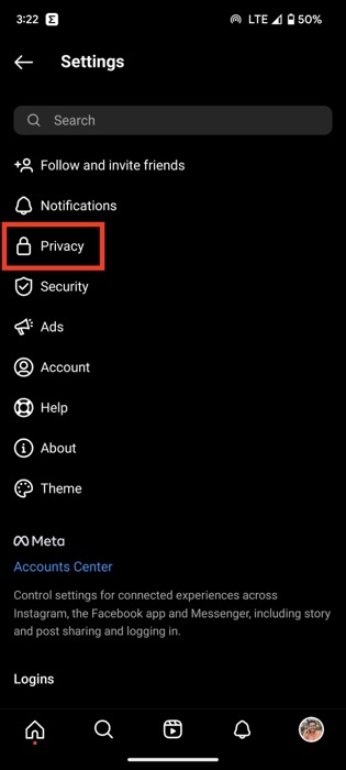 Paramètres de confidentialité Instagram