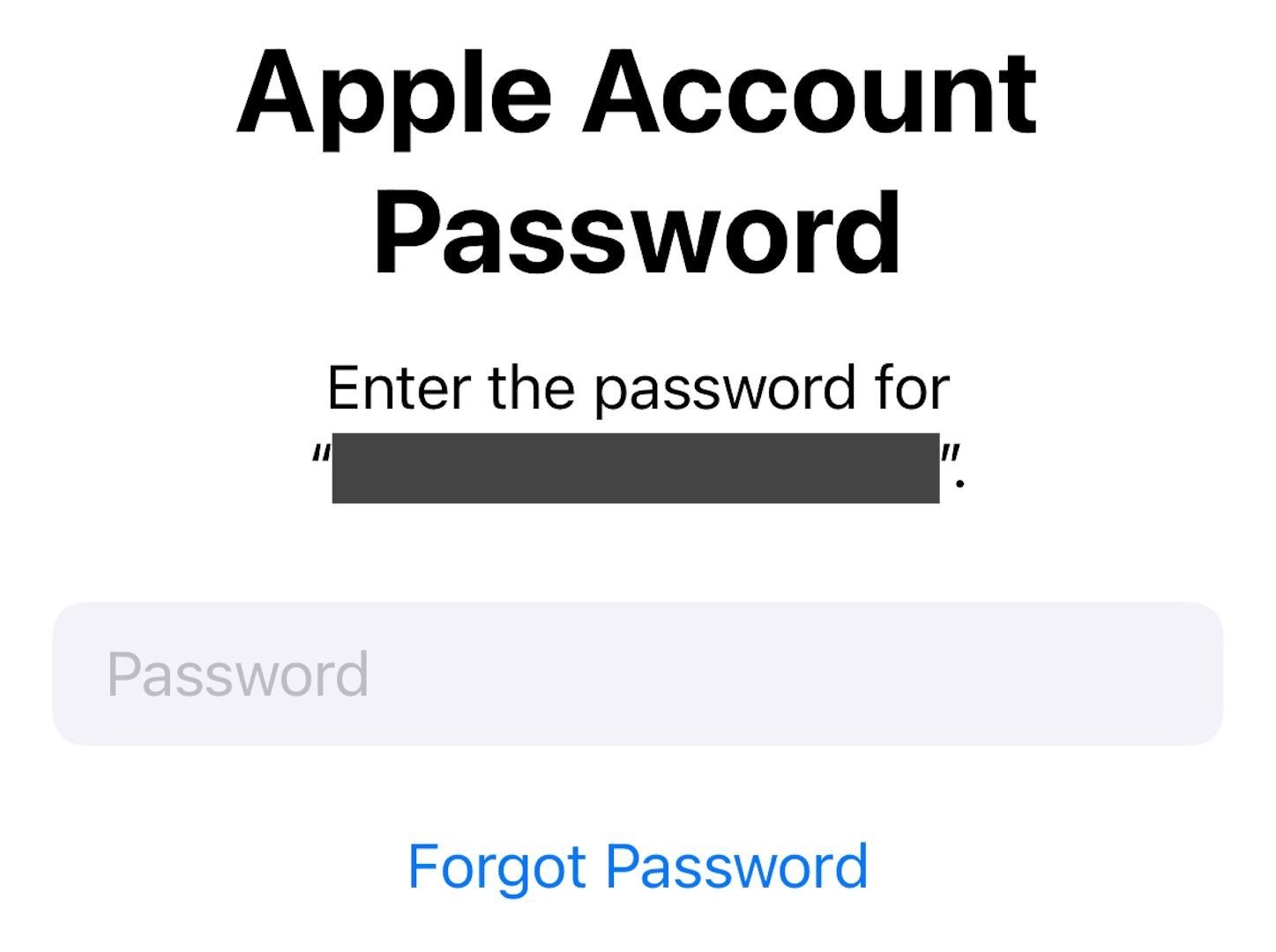 Ввод пароля Apple ID для доступа к настройкам аккаунта App Store.