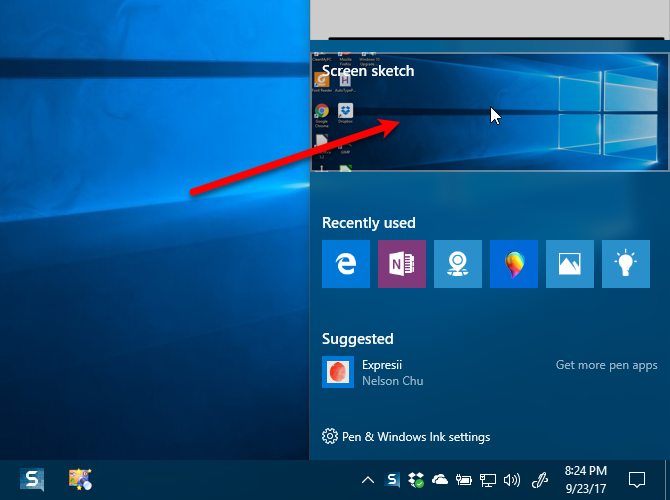 windows ink screen sketch