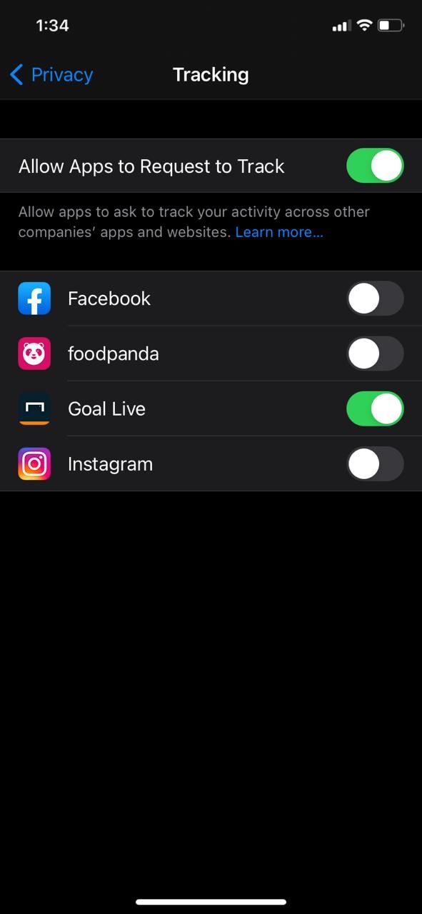 Apps that have tracking access in ioS 14.5