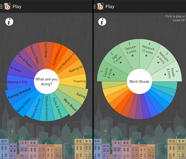 Медитация с приложением Buddhify на мобильном
