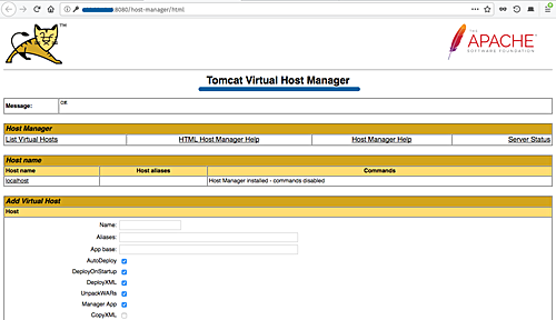Virtual Host Manager в Tomcat