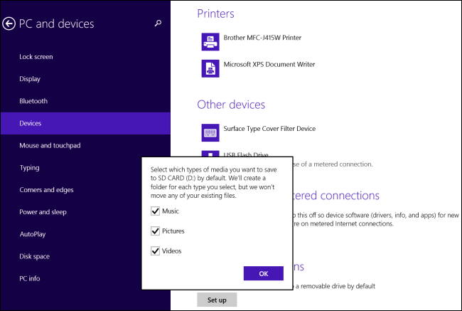 Сохранение файлов на SD-карте по умолчанию в Windows 8.1