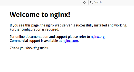 Стартовая страница nginx на CentOS 7