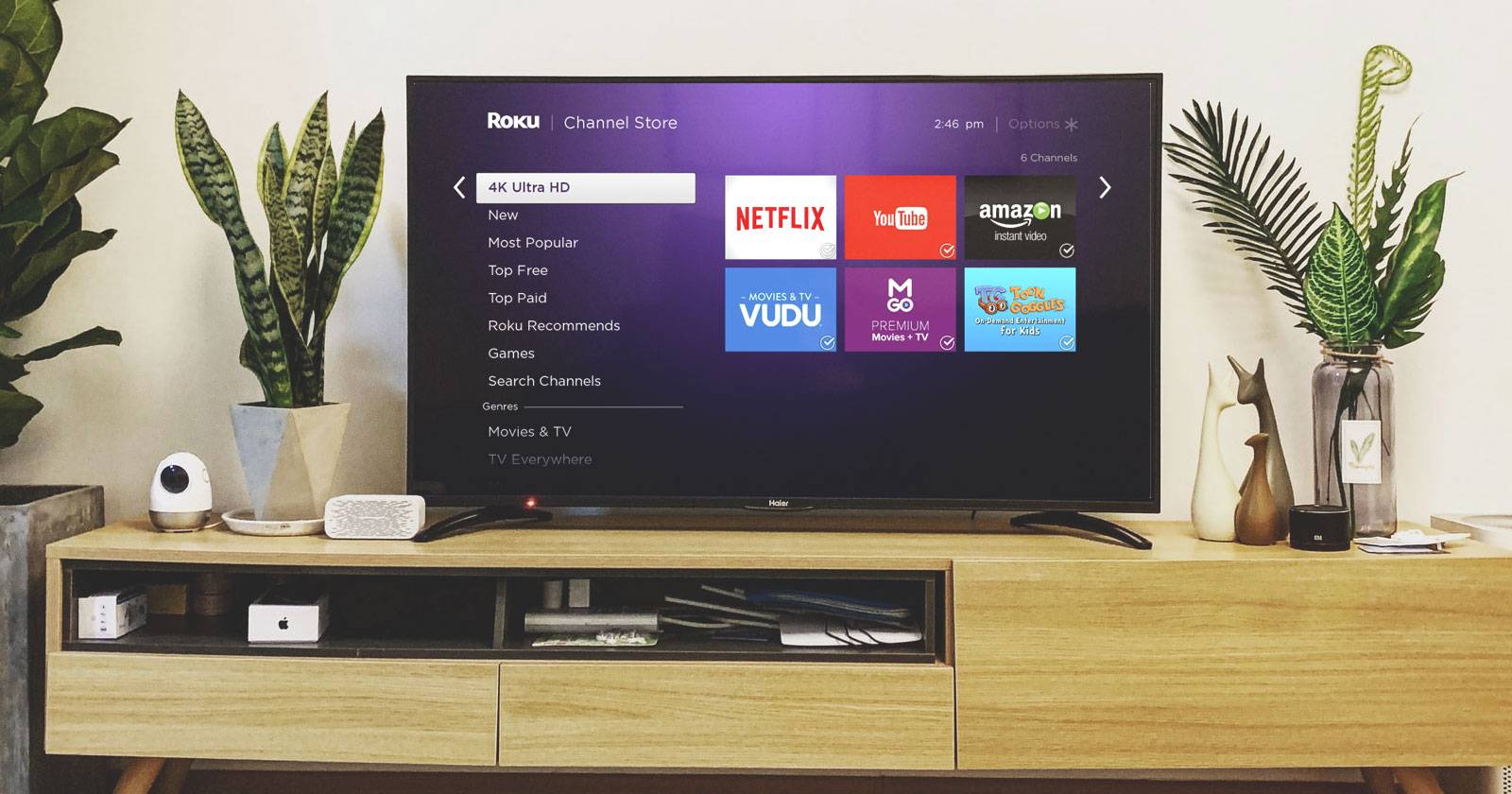 Иллюстрация способов подключения Roku к различным устройствам