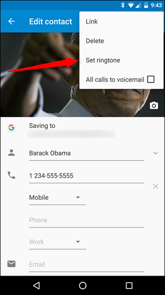 Скриншот списка рингтонов для выбора