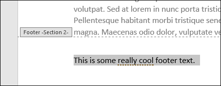 Удаление содержимого колонтитула