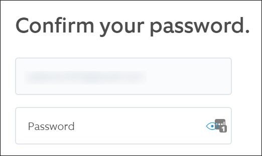 Подтверждение учетных данных и нажатие Continue на сайте Ring