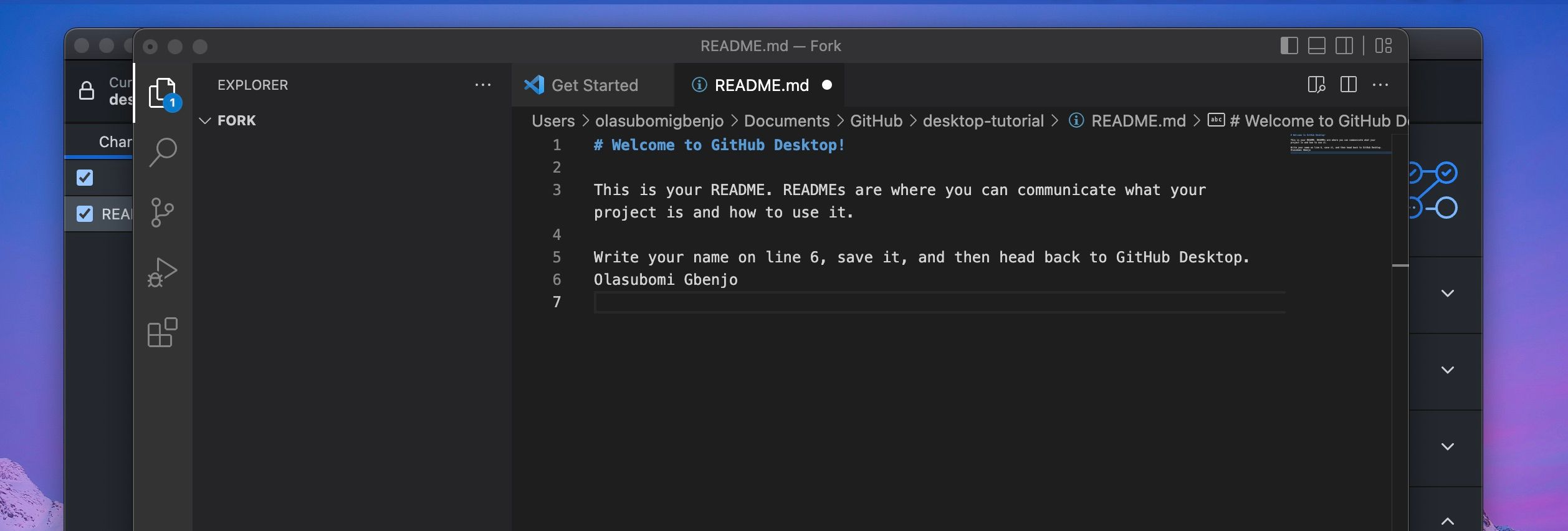 Making Commit in Visual Studio Code
