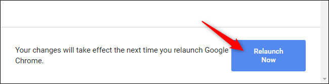 Перезапуск Chrome после включения флага