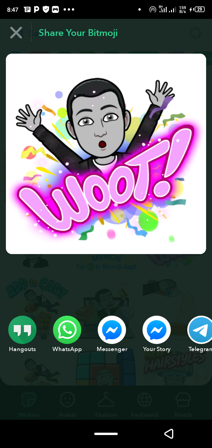 Интерфейс Bitmoji