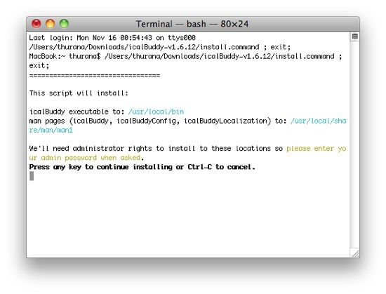 Вид рабочего стола с выводом задач iCal через GeekTool