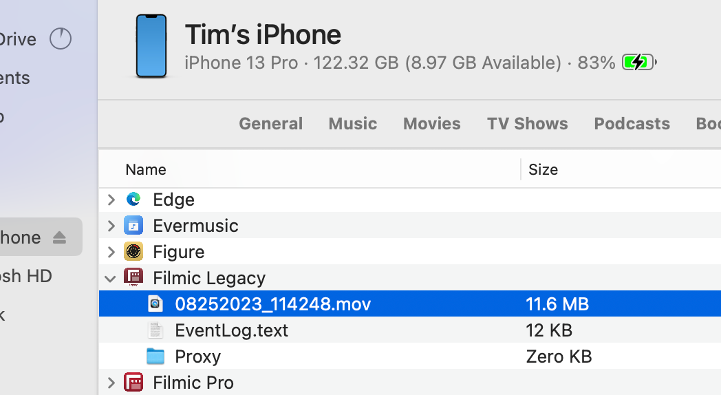 Transfer files to or from iPhone using Finder