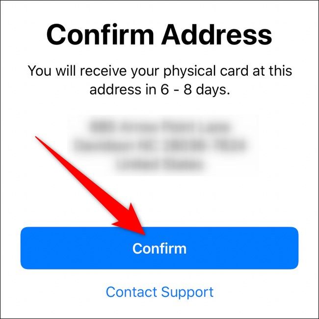 iPhone Waller App Confirm Apple Card Shipping Address