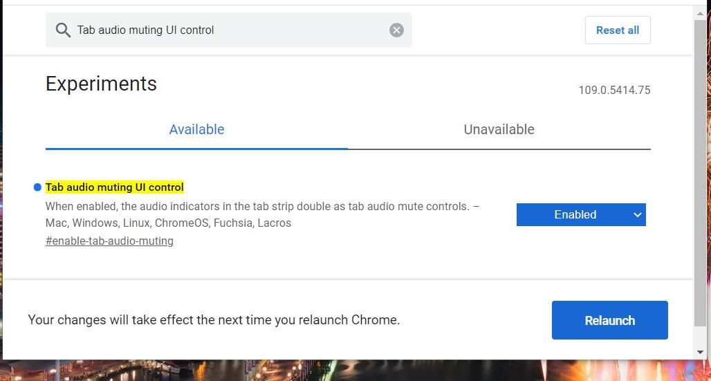 Флаг Tab audio muting UI control