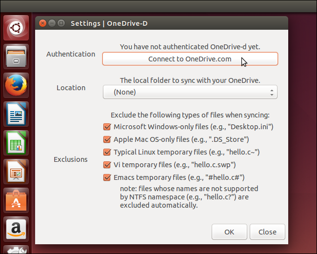 Нажмите Connect to OneDrive.com для подключения аккаунта