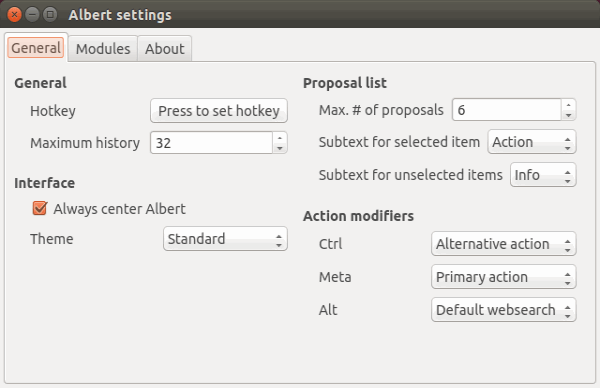 Albert — быстрый лаунчер для Ubuntu