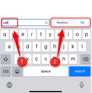 Замена найденного термина