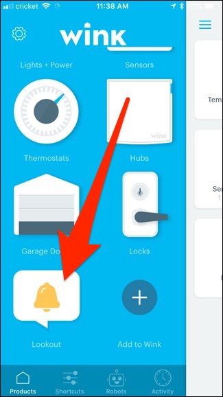 Пункт меню Lookout