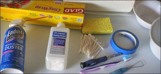 Набор инструментов и расходников для чистки клавиатуры