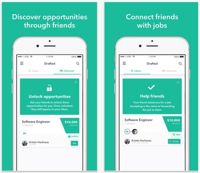 Скриншот приложения Drafted с предложением реферальных вознаграждений