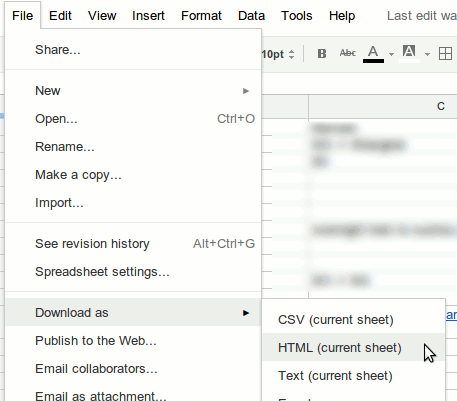 Экспорт таблицы Google Sheets в формат HTML