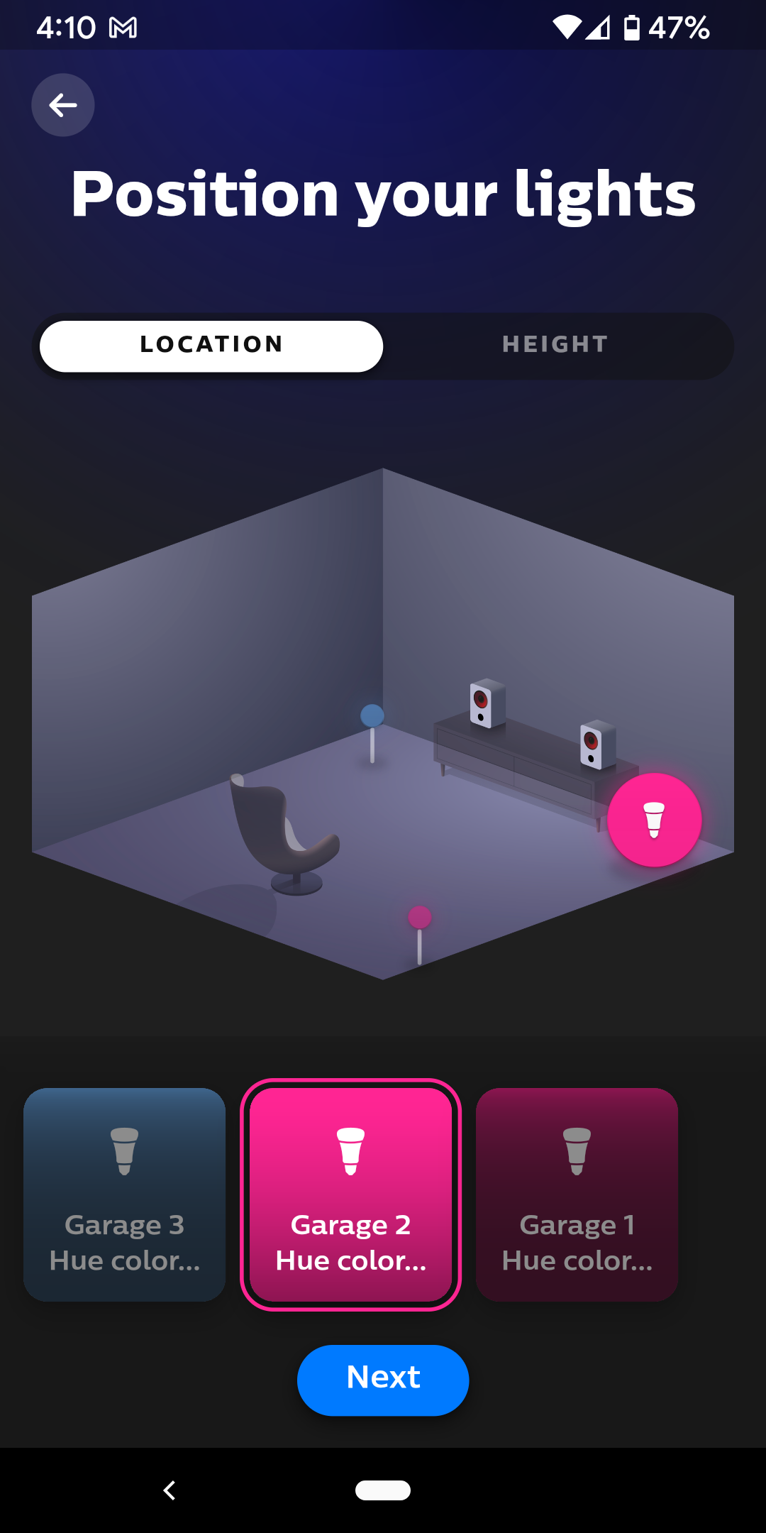 Hue position location screen 5