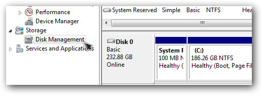 Раздел «Управление дисками» в оснастке управления компьютером
