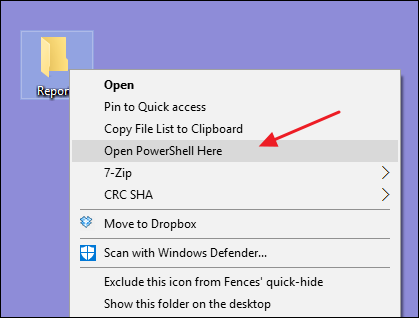 Пункт контекстного меню Open PowerShell Here в Проводнике