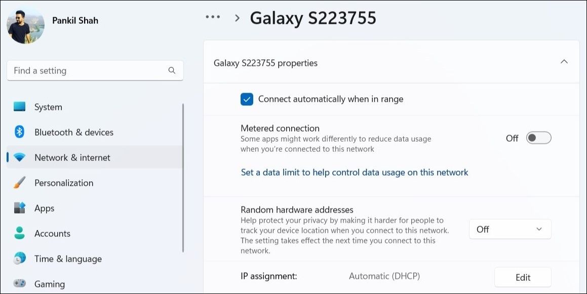 Снять или включить платное подключение в Windows 11 через Параметры