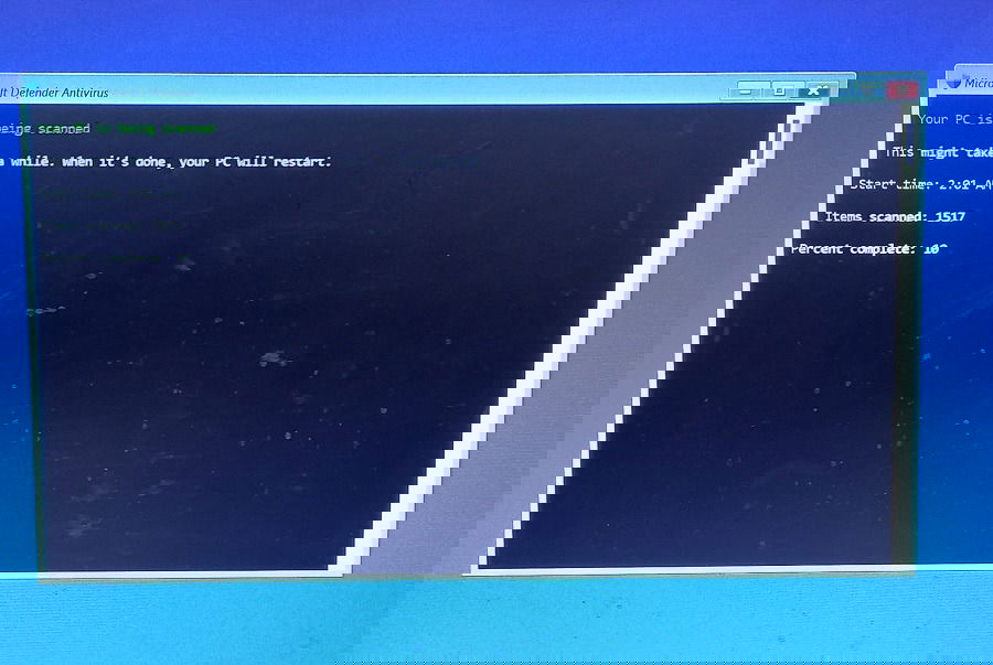 Прогресс оффлайн сканирования в Командной строке