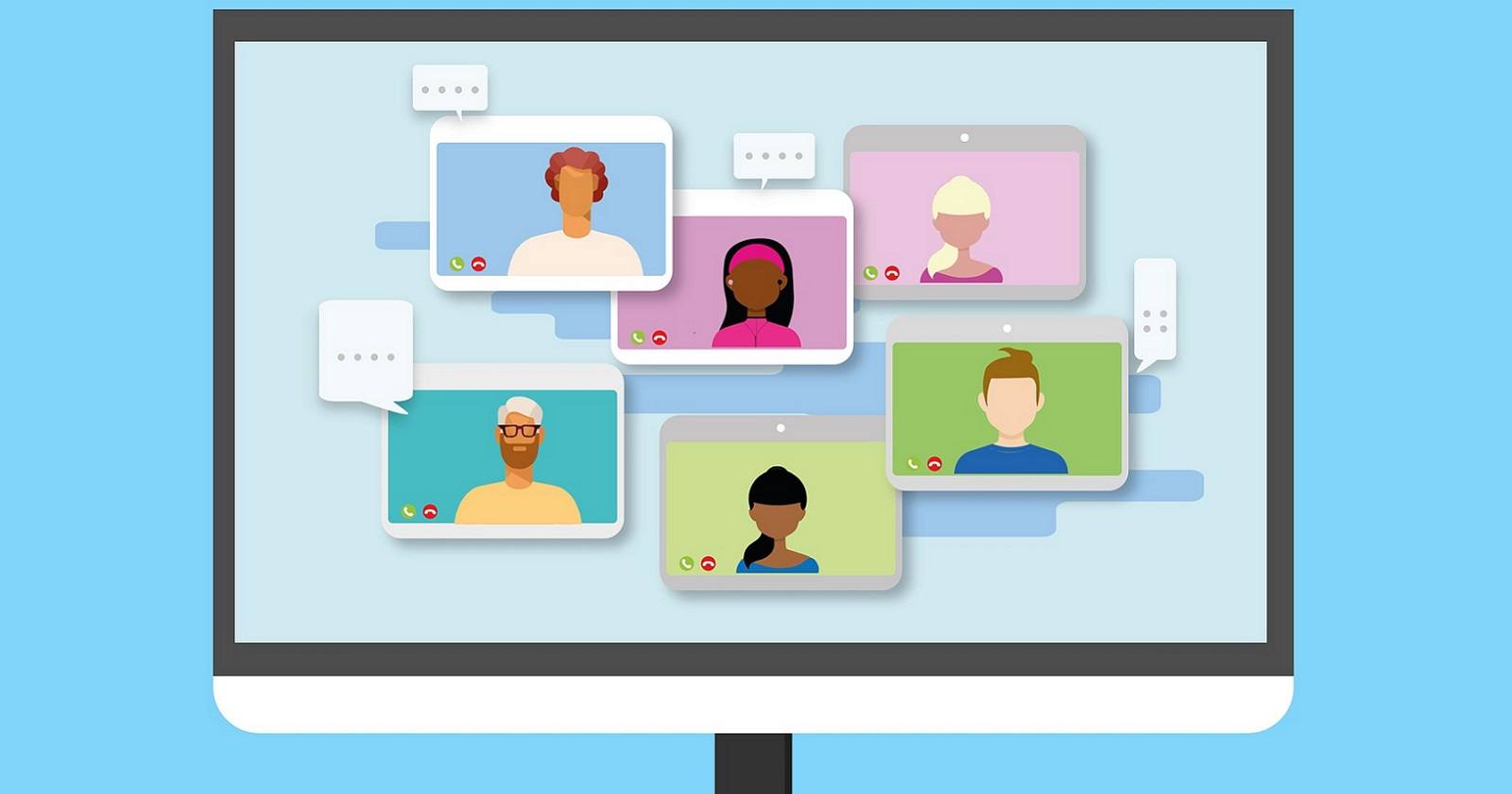 Экран компьютера с иллюстрацией