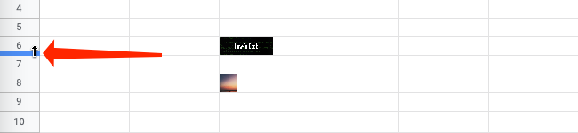 Перетащите границу номера строки, чтобы изменить высоту строки.