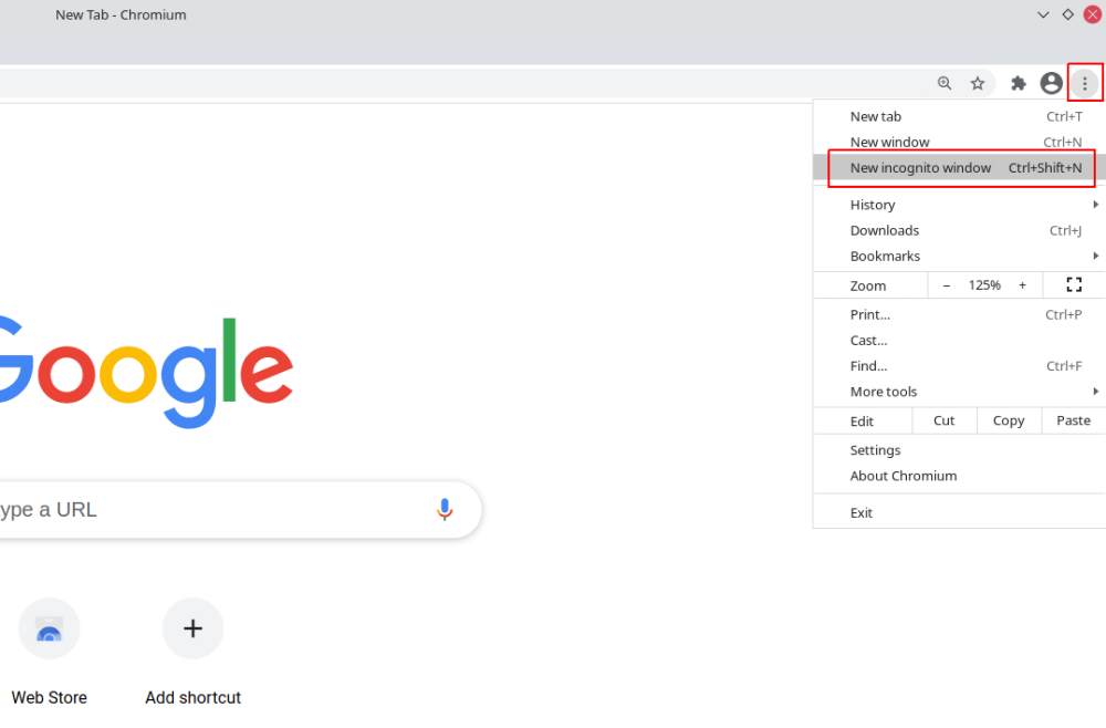 chromium private browsing mode